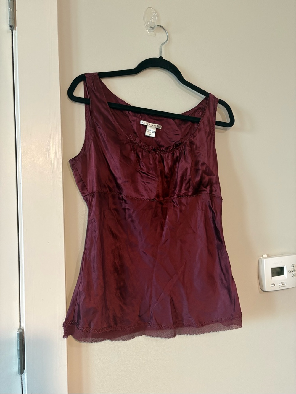 Y2K Burgundy Babydoll Satin Top